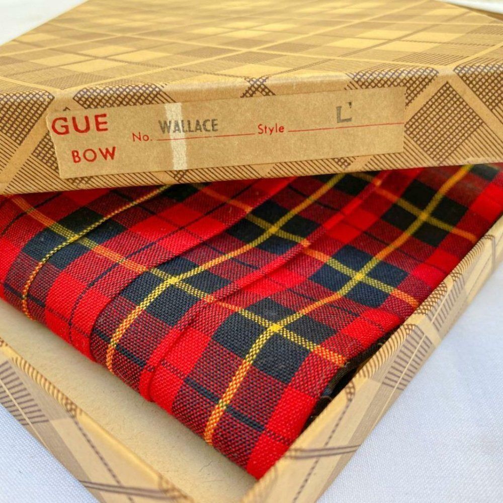 Vintage Lyton's Red Multi Wallace Tartan Plaid Cummerbund - Picture 3 of 8